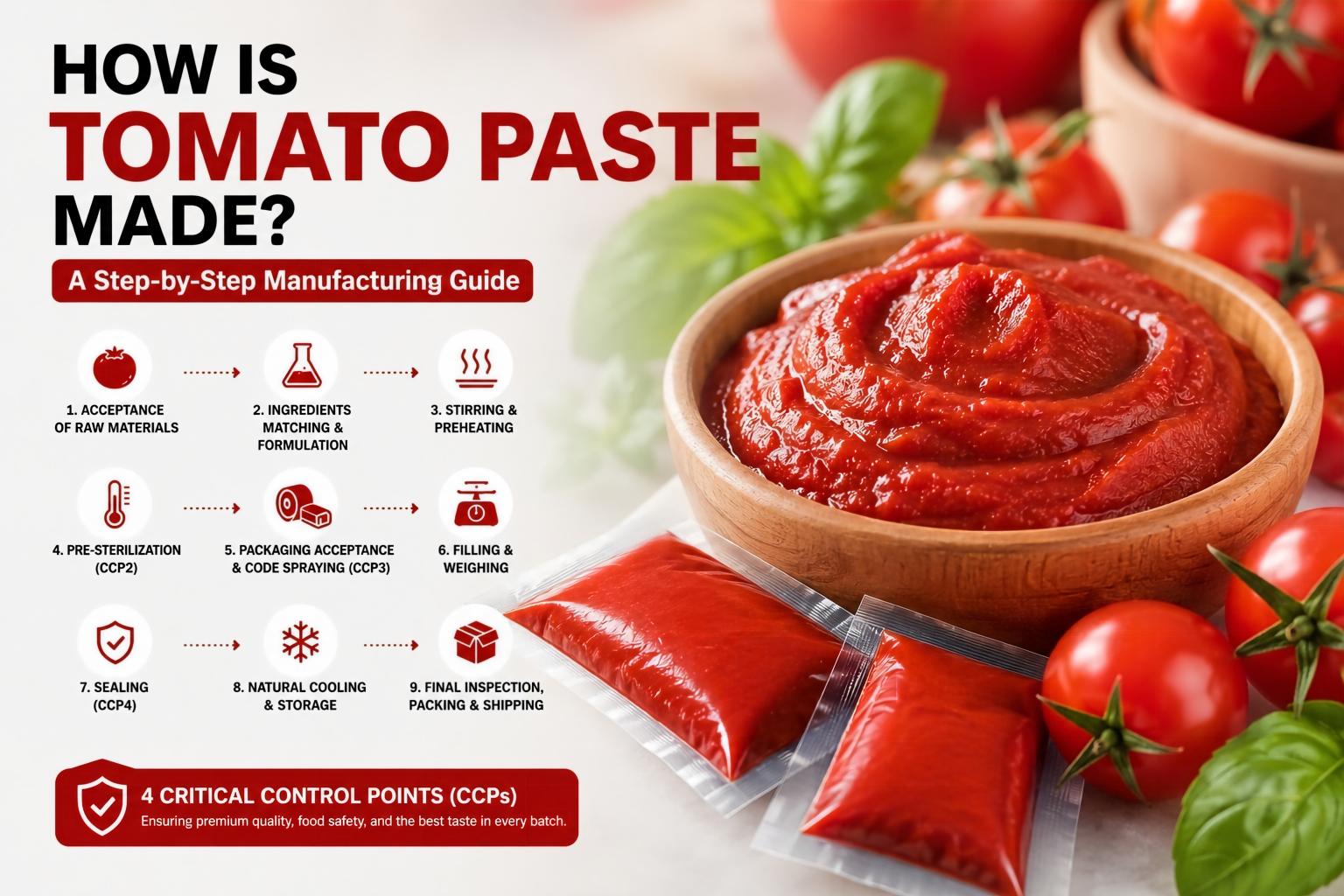 Como é feita a pasta de tomate? Um guia de fabricação passo a passo.