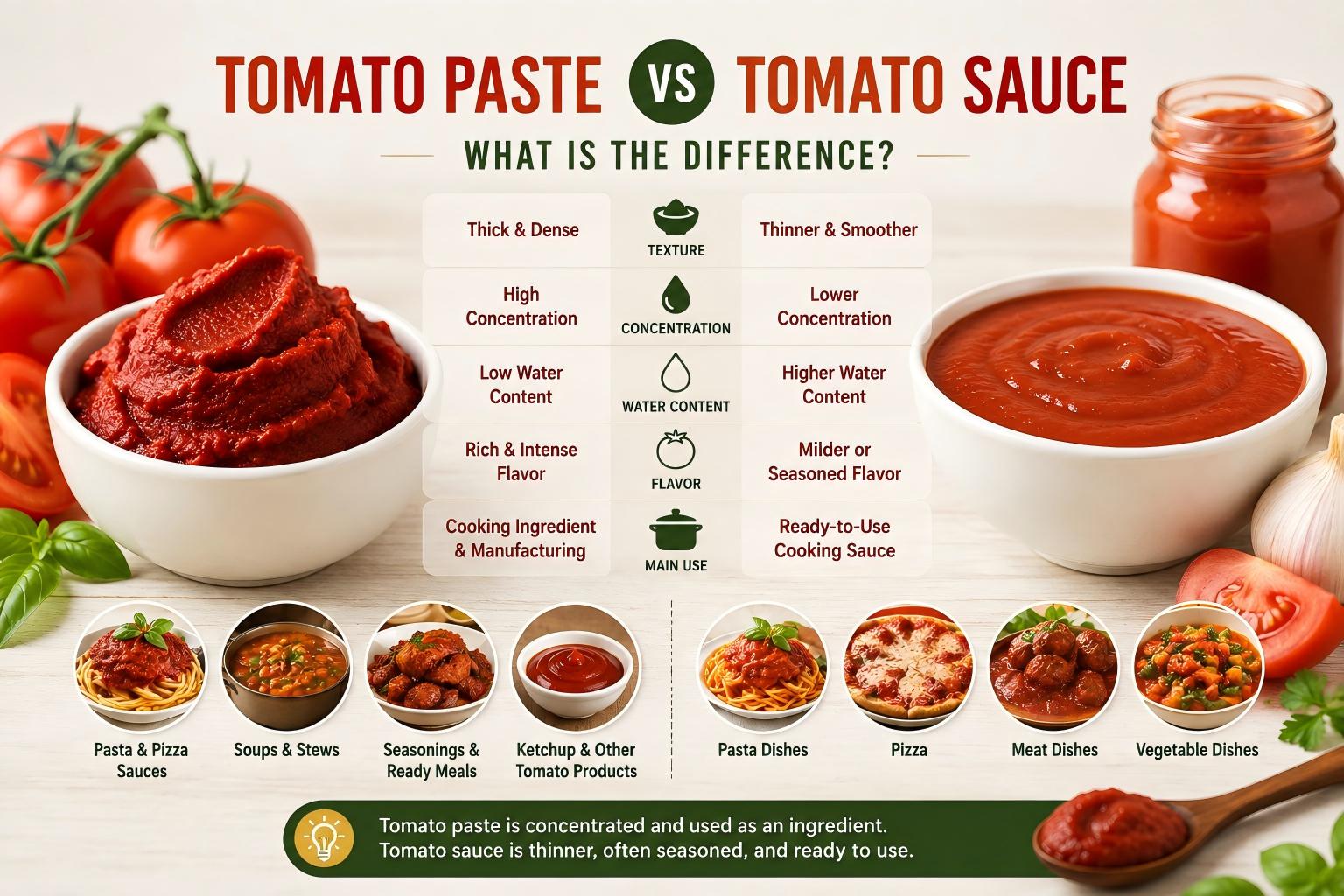 Extrato de tomate versus molho de tomate: é possível substituir um pelo outro?